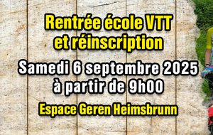Reprise école VTT le 6 Septembre 2025